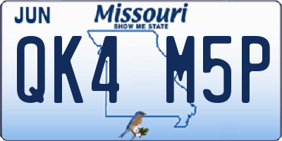 MO license plate QK4M5P