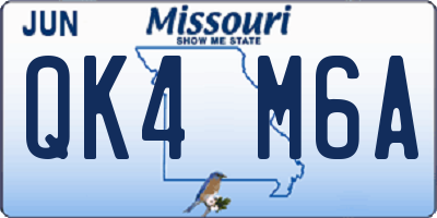 MO license plate QK4M6A