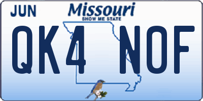 MO license plate QK4N0F