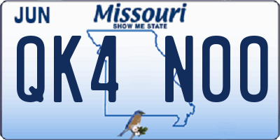 MO license plate QK4N0O