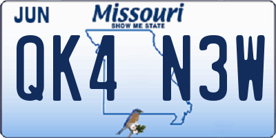 MO license plate QK4N3W