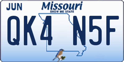 MO license plate QK4N5F