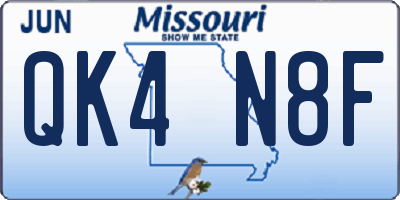 MO license plate QK4N8F
