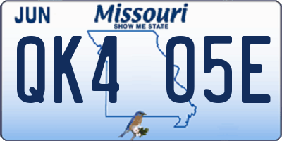 MO license plate QK4O5E