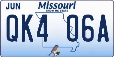 MO license plate QK4O6A