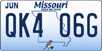 MO license plate QK4O6G
