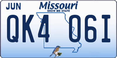 MO license plate QK4O6I