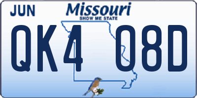 MO license plate QK4O8D