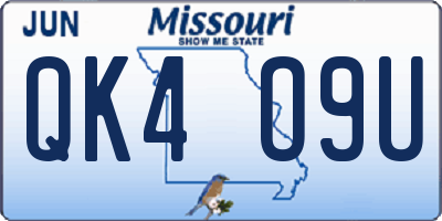 MO license plate QK4O9U