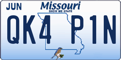 MO license plate QK4P1N