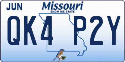 MO license plate QK4P2Y
