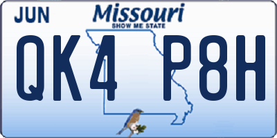 MO license plate QK4P8H