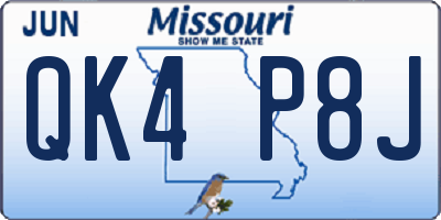 MO license plate QK4P8J