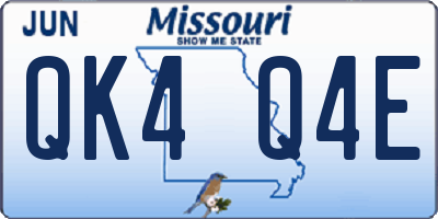 MO license plate QK4Q4E