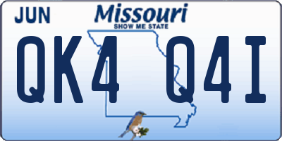 MO license plate QK4Q4I
