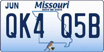 MO license plate QK4Q5B