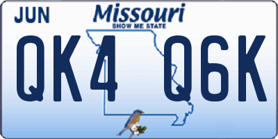 MO license plate QK4Q6K