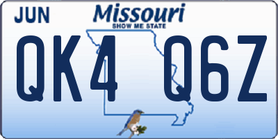 MO license plate QK4Q6Z