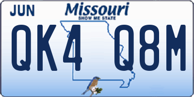 MO license plate QK4Q8M
