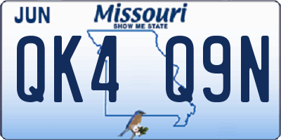 MO license plate QK4Q9N