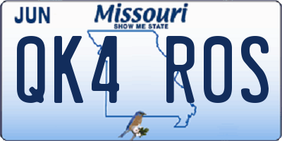 MO license plate QK4R0S