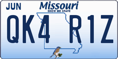 MO license plate QK4R1Z