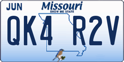 MO license plate QK4R2V
