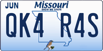MO license plate QK4R4S