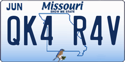 MO license plate QK4R4V