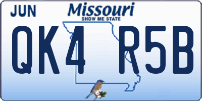 MO license plate QK4R5B