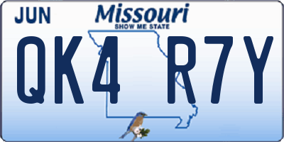 MO license plate QK4R7Y