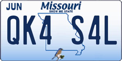 MO license plate QK4S4L