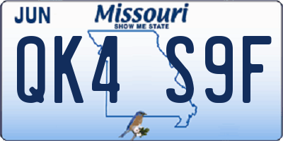 MO license plate QK4S9F