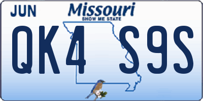 MO license plate QK4S9S