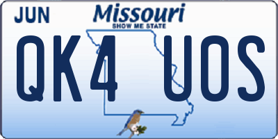 MO license plate QK4U0S