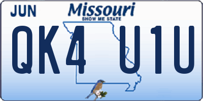 MO license plate QK4U1U