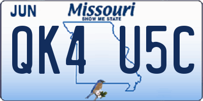 MO license plate QK4U5C