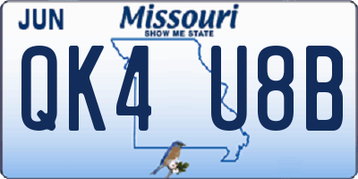 MO license plate QK4U8B