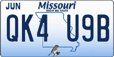 MO license plate QK4U9B