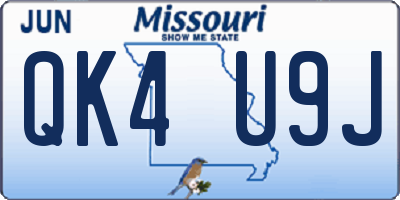 MO license plate QK4U9J