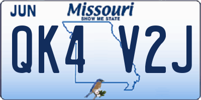 MO license plate QK4V2J