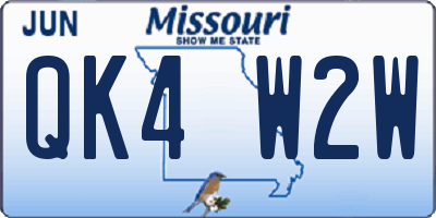 MO license plate QK4W2W
