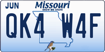 MO license plate QK4W4F