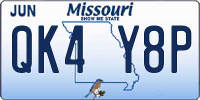 MO license plate QK4Y8P