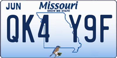MO license plate QK4Y9F
