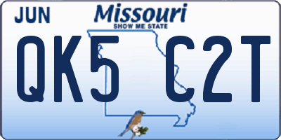 MO license plate QK5C2T