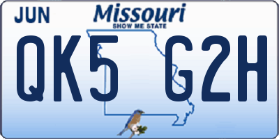 MO license plate QK5G2H