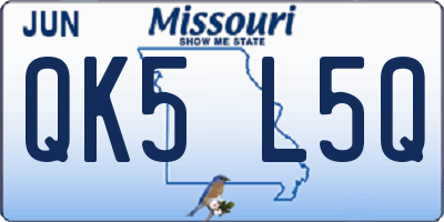 MO license plate QK5L5Q