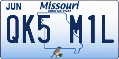 MO license plate QK5M1L
