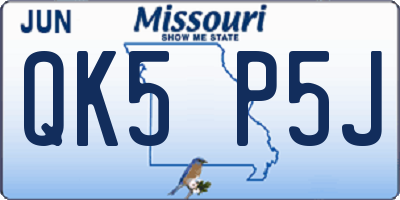 MO license plate QK5P5J
